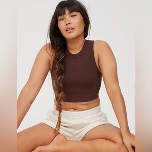 Aerie offline brown seamless high neck sports bra